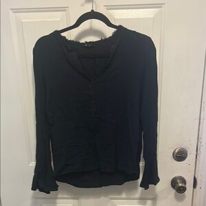 Club Monaco Black Bell Sleeve Blouse